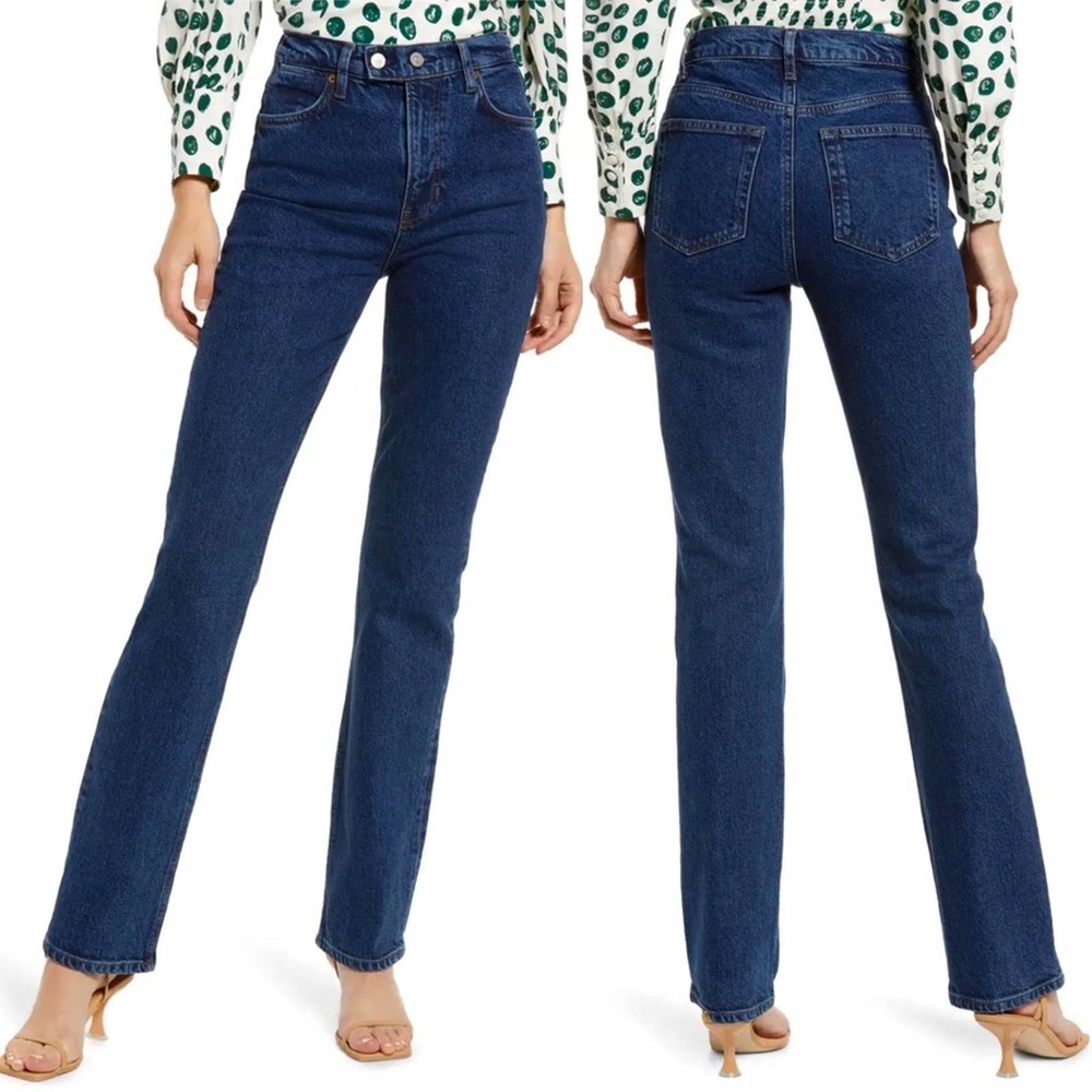 ANGELICA Suki: Jeans Bootcut Vita Media Donna - Denim Leggero Elasticizzato Curvy